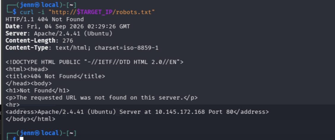 robots.txt returning a 404 response